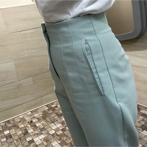 High waisted mint trousers